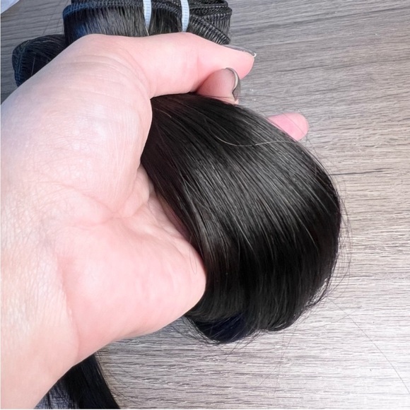 Triippy Raw Human Hair Natural Black Straight 16 18 Inch Sew In Hair Extensions - Picture 9 of 14